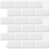 Darrahopens Home & Garden > Decor > Wallpaper 10 pcs White 3D Wall Tile Sticker Kitchen Bathroom (30.5X 30.5Cm)