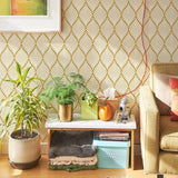 Darrahopens Home & Garden > Decor > Wallpaper Modern Minimalist Yellow And White Geometric Pattern Wallpaper Waterproof Self-Adhesive Vinyl Film For Bathroom Living