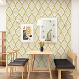 Darrahopens Home & Garden > Decor > Wallpaper Modern Minimalist Yellow And White Geometric Pattern Wallpaper Waterproof Self-Adhesive Vinyl Film For Bathroom Living