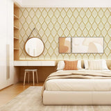 Darrahopens Home & Garden > Decor > Wallpaper Modern Minimalist Yellow And White Geometric Pattern Wallpaper Waterproof Self-Adhesive Vinyl Film For Bathroom Living