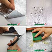 Darrahopens Home & Garden > Decor > Wallpaper Silver Self Adhesive Vinyl Wallpaper Aluminum Foil Look Waterproof Greaseproof For Kitchen Cupboards Diy Wall Stickers