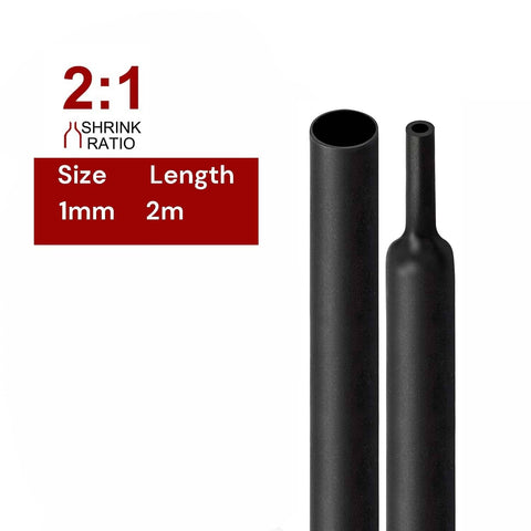 Darrahopens Home & Garden > DIY 2m Polyolefin Shrink Tube 1/24" (1mm) 2:1 Ratio Heat Shrink Tubing Sleeving Wrap Shrinking