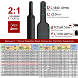 Darrahopens Home & Garden > DIY 2m Polyolefin Shrink Tube 5/32" (4mm) 2:1 Ratio Heat Shrink Tubing Sleeving Wrap Shrinking