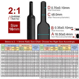 Darrahopens Home & Garden > DIY 2m Polyolefin Shrink Tube 5/8" (16mm) 2:1 Ratio Heat Shrink Tubing Sleeving Wrap Shrinking