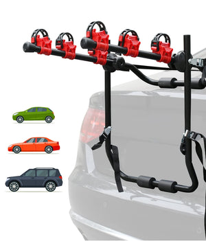 Darrahopens Home & Garden > DIY 3 Bike Universal Cycle Bicycle Car Rear Carrier Rack Hanger Mount for Car Sedan Hatchback Minivan SUV