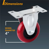 Darrahopens Home & Garden > DIY 4 inch Heavy Duty Fixed Caster Casters Wheels Castor for Furniture and Workbench Cart