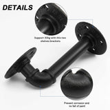 Darrahopens Home & Garden > DIY 4PCS Pipe Floating Shelf Bracket Industrial Pipe Shelf Bracket Mounting Bracket Storage Racks Decor
