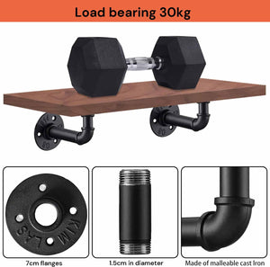 Darrahopens Home & Garden > DIY 4PCS Pipe Floating Shelf Bracket Industrial Pipe Shelf Bracket Mounting Bracket Storage Racks Decor