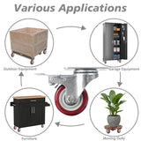 Darrahopens Home & Garden > DIY 4x 4 inch Heavy Duty 2x Fixed + 2x Swivel Casters Load 520kg Lockable Castor Caster Wheels Swivel Casters with Brakes