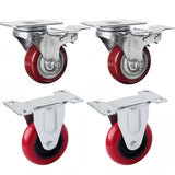 Darrahopens Home & Garden > DIY 4x 4 inch Heavy Duty 2x Fixed + 2x Swivel Casters Load 520kg Lockable Castor Caster Wheels Swivel Casters with Brakes