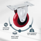 Darrahopens Home & Garden > DIY 4x 4 inch Heavy Duty 2x Fixed + 2x Swivel Casters Load 520kg Lockable Castor Caster Wheels Swivel Casters with Brakes