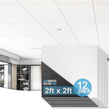 Darrahopens Home & Garden > DIY > Building Materials 12x Smooth Drop Ceiling Tile 2ft x 2ft PVC Ceiling Panel