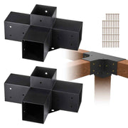 Darrahopens Home & Garden > DIY > Building Materials 2 Pack 4 Way Pergola Bracket Kit for 4x4 Posts Heavy Duty Corner Brackets DIY Wood Post Base for Gazebo Patio Pergola Log Cabin Outdoor