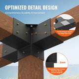 Darrahopens Home & Garden > DIY > Building Materials 2 Pack 4 Way Pergola Bracket Kit for 4x4 Posts Heavy Duty Corner Brackets DIY Wood Post Base for Gazebo Patio Pergola Log Cabin Outdoor