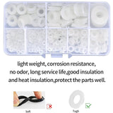 Darrahopens Home & Garden > DIY > Building Materials 500 Pieces Nylon Flat Washers, Flat Washers Insulation Round Spacer Plumbing Assortment Kit - White, M2/M2.5/M3/M4/M5/M6/M8/M10