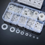 Darrahopens Home & Garden > DIY > Building Materials 500 Pieces Nylon Flat Washers, Flat Washers Insulation Round Spacer Plumbing Assortment Kit - White, M2/M2.5/M3/M4/M5/M6/M8/M10