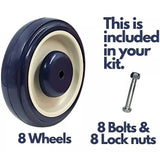 Darrahopens Home & Garden > DIY > Building Materials 8 x 5" Diameter Wheels Nuts and Bolts included
