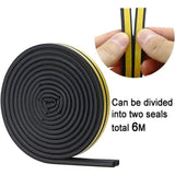 Darrahopens Home & Garden > DIY > Building Materials Black 6 meter D-profile Weather Strip, Door and Window Seal with Strong Adhesion, Soundproof and Weatherproof