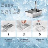 Darrahopens Home & Garden > DIY > Building Materials Professional Ice Cube Trays Stainless Steel - 6-Large Slot Heavy Duty Metal Icecube Mold, Non-Toxic Freezer Tray with Lever Release, Bar & Kitchen Use