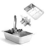 Darrahopens Home & Garden > DIY > Building Materials Professional Ice Cube Trays Stainless Steel - 6-Large Slot Heavy Duty Metal Icecube Mold, Non-Toxic Freezer Tray with Lever Release, Bar & Kitchen Use