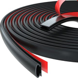 Darrahopens Home & Garden > DIY > Building Materials Self-Adhesive Rubber Door Window Seal D-Profile 6M Black for Cooling and Sound Insulation Weather Strip