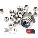 Darrahopens Home & Garden > DIY > Building Materials Zinc Steel Lock Nut M10 Pack 25 Hexagonal Locking Lock Nuts Ideal For Carpentry, Construction, Plumbing, Among Other