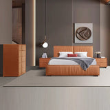 Darrahopens Home & Garden > DIY > Dollhouses Louis 4pc Queen Bedroom Suite MDF With PU Leather Wooden Legs