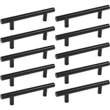 10 Pack Black Stainless Steel T Bar Cabinet Handle, 160 mm