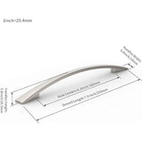 10 Pack Furniture Handles, Brushed Nickel Cupboard and Drawer Handles, 160 mm Hole Spacing