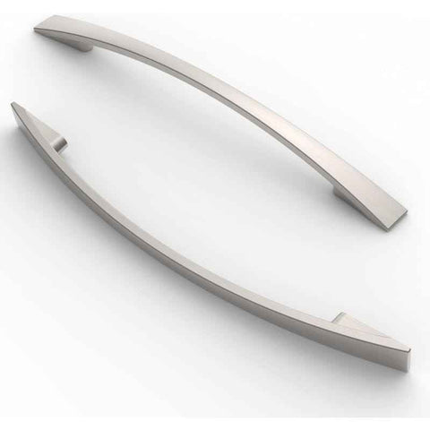 10 Pack Furniture Handles, Brushed Nickel Cupboard and Drawer Handles, 160 mm Hole Spacing