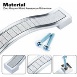 Darrahopens Home & Garden > DIY > Door Hardware 10 pcs Alloy Rhinestone Crystal Drawer Pulls Handles For Dresser Kitchen Cabinet Cupboard, Silver, 96Mm-10 pcs