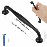 Darrahopens Home & Garden > DIY > Door Hardware 10 pcs Black Furniture Handles - Black Kitchen Furniture Handles Door Handles Drawer Bedroom Center Distance 128mm, Handles for Wardrobes