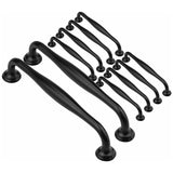 Darrahopens Home & Garden > DIY > Door Hardware 10 pcs Black Furniture Handles - Black Kitchen Furniture Handles Door Handles Drawer Bedroom Center Distance 128mm, Handles for Wardrobes