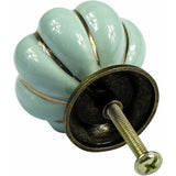 Darrahopens Home & Garden > DIY > Door Hardware 10 pcs Vintage European Style Ceramic Pumpkin Cabinet Knobs Dresser Cupboard Drawer Pull Handles Knobs, Light Blue