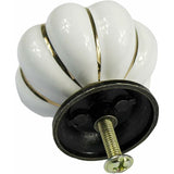 Darrahopens Home & Garden > DIY > Door Hardware 10 pcs Vintage European Style Ceramic Pumpkin Cabinet Knobs Dresser Cupboard Drawer Pull Handles White