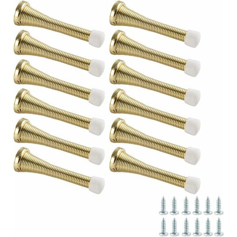 Darrahopens Home & Garden > DIY > Door Hardware 12 Pack Spring Door Stops - Polished Brass