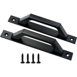 Darrahopens Home & Garden > DIY > Door Hardware 19.6Cm Wooden Handle Barn Door Pull Sliding Door Handle Carbon Steel (D Black)