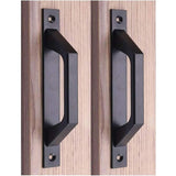 Darrahopens Home & Garden > DIY > Door Hardware 19.6Cm Wooden Handle Barn Door Pull Sliding Door Handle Carbon Steel (D Black)