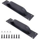 2 Pack Sliding Door Handle, Aluminum Alloy Cabinet and Cupboard Handle, Black, 20 x 4 cm