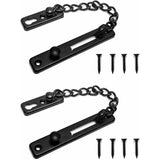 Darrahopens Home & Garden > DIY > Door Hardware 2 pcs Door Lock Chain With Screws, Anti-Theft Security Door Lock Chain For Interior Door Home Security