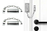 Darrahopens Home & Garden > DIY > Door Hardware 2Pcs Door Security Chain Lock Door Chain Lock with 12 Screws for Wood Door-Silver