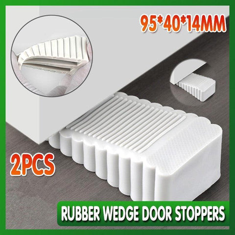 Darrahopens Home & Garden > DIY > Door Hardware 2Pcs Thick Rubber Wedge Door Stoppers Floor Carpet Heavy Duty Door Stop Security