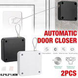 Darrahopens Home & Garden > DIY > Door Hardware 2x Punch-free Automatic Door Closer Sensor Auto for Home Kitchen Door Security - White