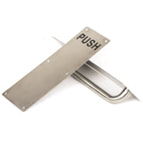 Darrahopens Home & Garden > DIY > Door Hardware 304 Stainless Steel  Commercial Door Pull Push Handle Plate Set for Bathrooms, Stairwell Fire Doors etc