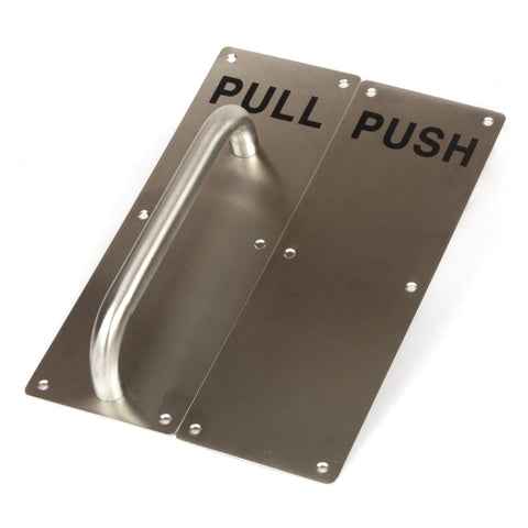 Darrahopens Home & Garden > DIY > Door Hardware 304 Stainless Steel  Commercial Door Pull Push Handle Plate Set for Bathrooms, Stairwell Fire Doors etc