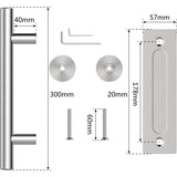 Darrahopens Home & Garden > DIY > Door Hardware 30Cm Sliding Door Handle Set, Stainless Steel Sliding Door Handle, Large Rustic Size, Suitable For Gates, Garages,