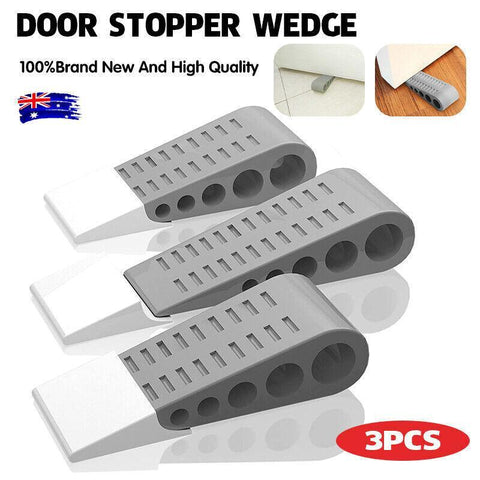 Darrahopens Home & Garden > DIY > Door Hardware 3Pcs Rubber Grip Wedge Door Stoppers Floor Carpet Heavy Duty Door Stop Security