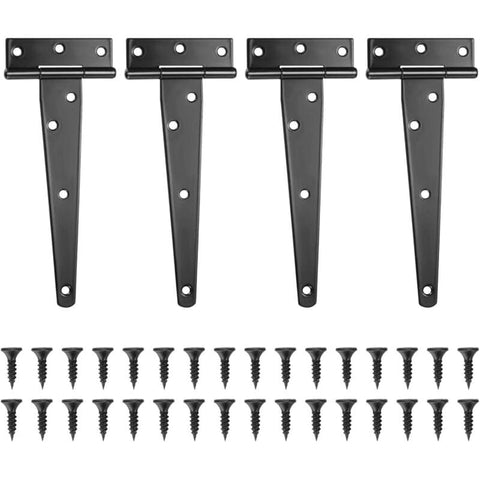 Darrahopens Home & Garden > DIY > Door Hardware 4 Pack Hinges, Black Barn Door Hinges, Door Hinges, Stainless Steel Flat Hinge For Gates, Closet - 6 Inch