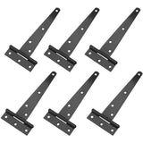 Darrahopens Home & Garden > DIY > Door Hardware 6 Pack T-Shaped Hinges For Garden Shed - 10Cm - Heavy Duty - Forged Steel - Rustproof - Black