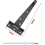 Darrahopens Home & Garden > DIY > Door Hardware 6 Pack T-Shaped Hinges For Garden Shed - 10Cm - Heavy Duty - Forged Steel - Rustproof - Black